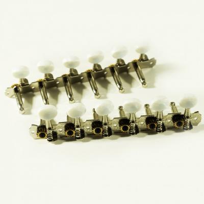 WD1277 12 String 6-On-A-Plate Open Back Steel String Tuning Machines Chrome With Plastic Buttons